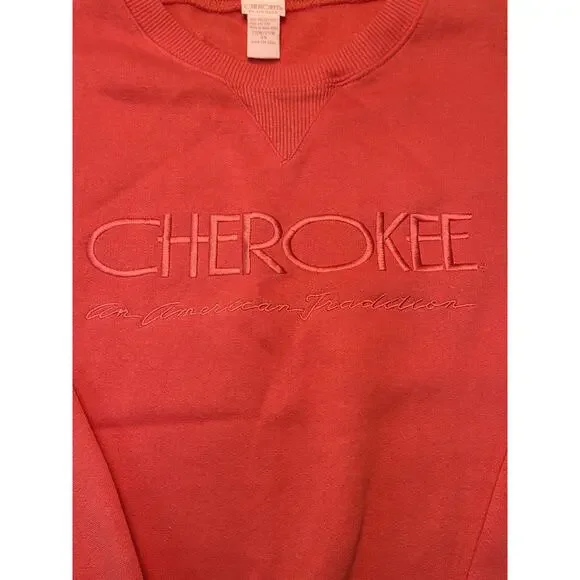 VTG  NEW Cherokee Sweatshirt 90s Y2K Coral Embroidered Oversized Pullover Mom 3x - Picture 2 of 7